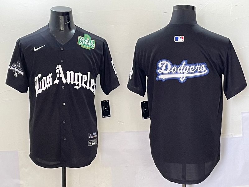 Men Los Angeles Dodgers Blank Black Five generations Joint Name 2025 Nike MLB Jersey style 65